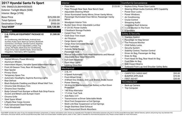2017 Hyundai Santa Fe Sport 2.4 Base