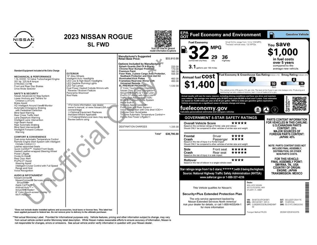 2023 Nissan Rogue SL w/Premium Package