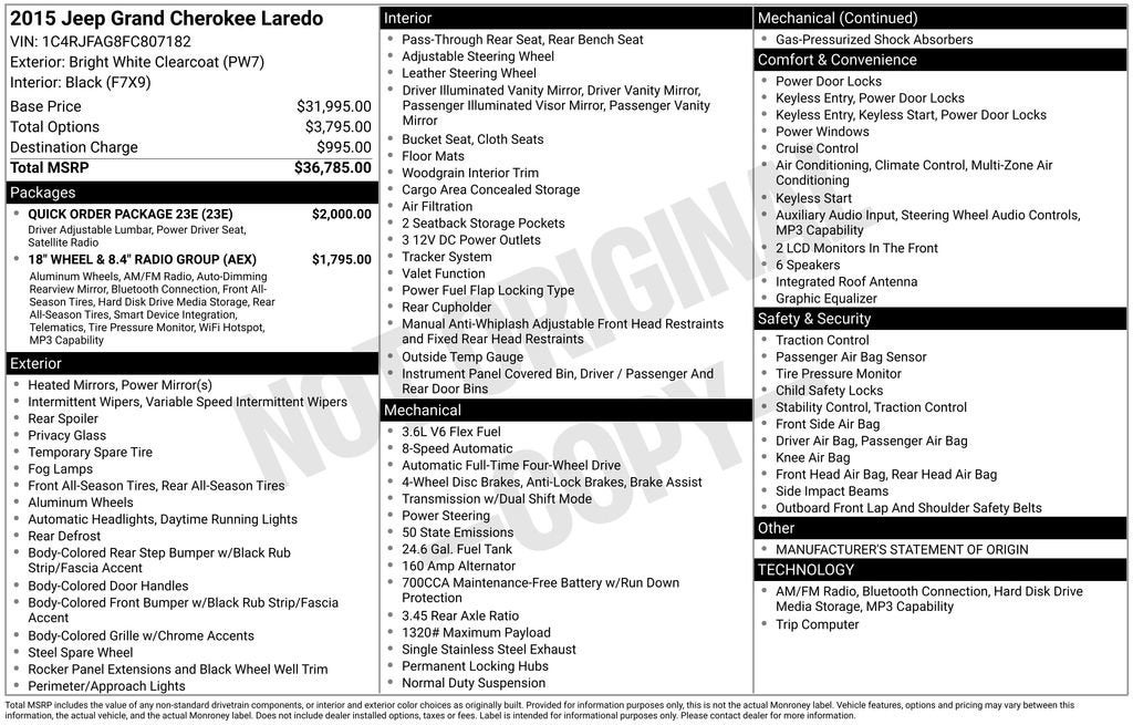 2015 Jeep Grand Cherokee Laredo