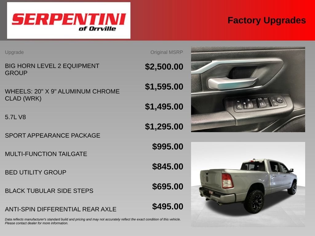 2020 RAM 1500 Big Horn Crew Cab 4x4 5'7" Box