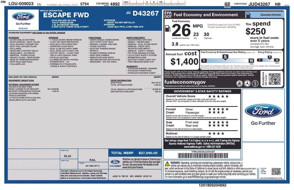 2018 Ford Escape SE