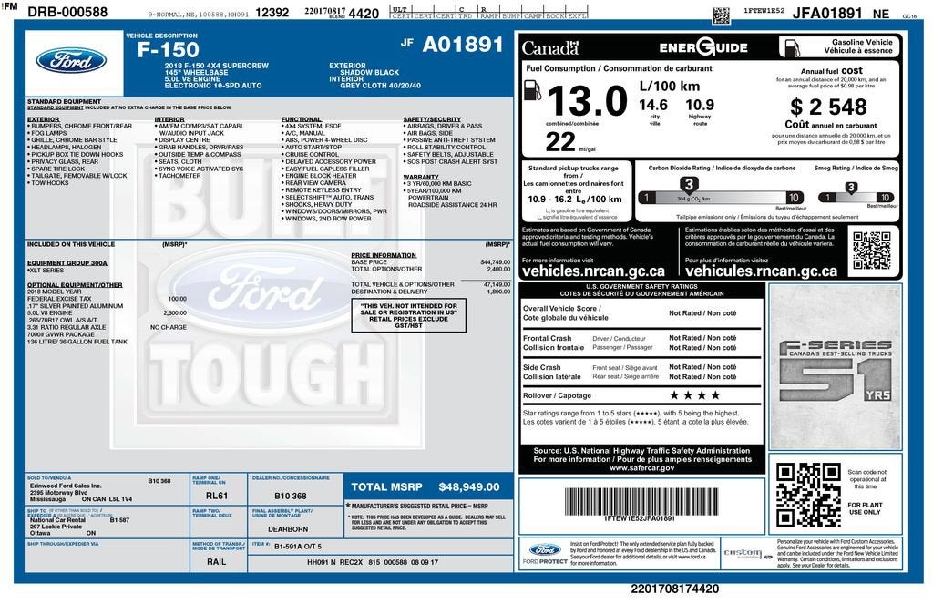 2018 Ford F-150 XL