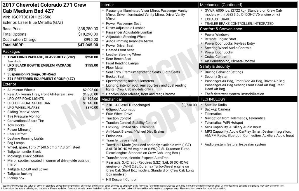 2017 Chevrolet Colorado 4WD Z71