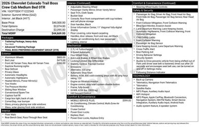 2026 Chevrolet Colorado Trail Boss
