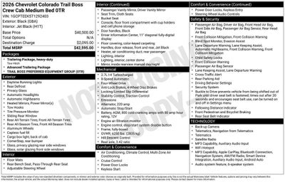 2026 Chevrolet Colorado Trail Boss