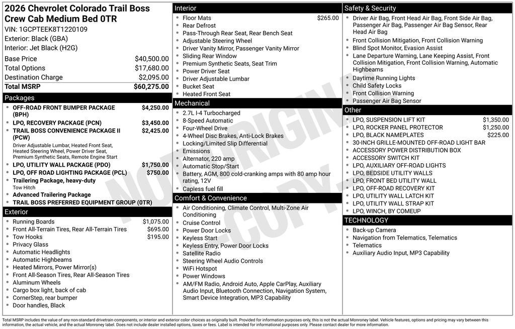 2026 Chevrolet Colorado Trail Boss