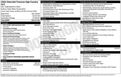 2026 Chevrolet Traverse High Country