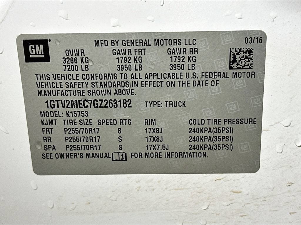 2016 GMC Sierra 1500 SLE