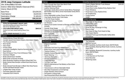 2018 Jeep Compass Latitude 4x4
