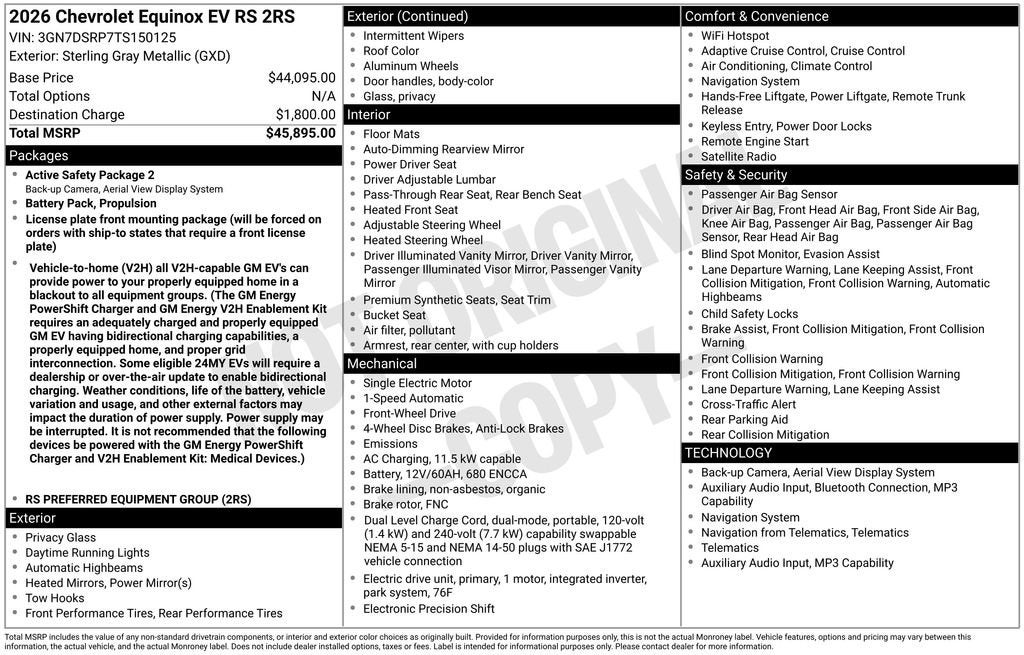 2026 Chevrolet Equinox EV RS