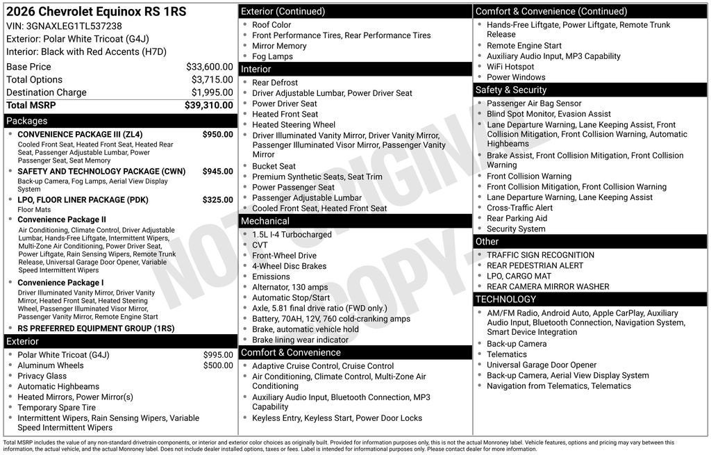 2026 Chevrolet Equinox RS
