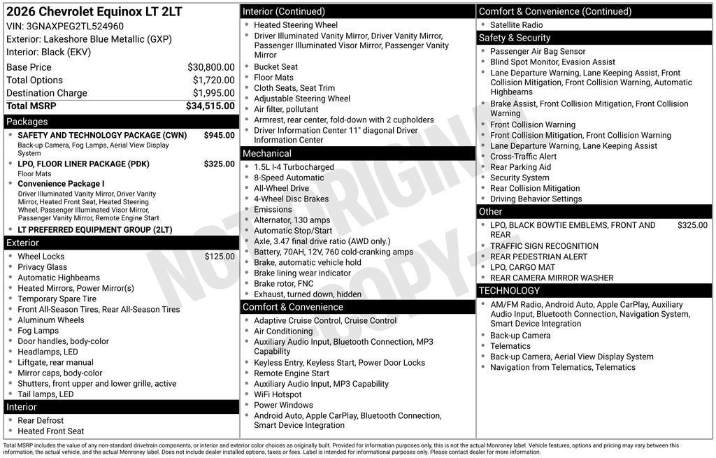 2026 Chevrolet Equinox LT