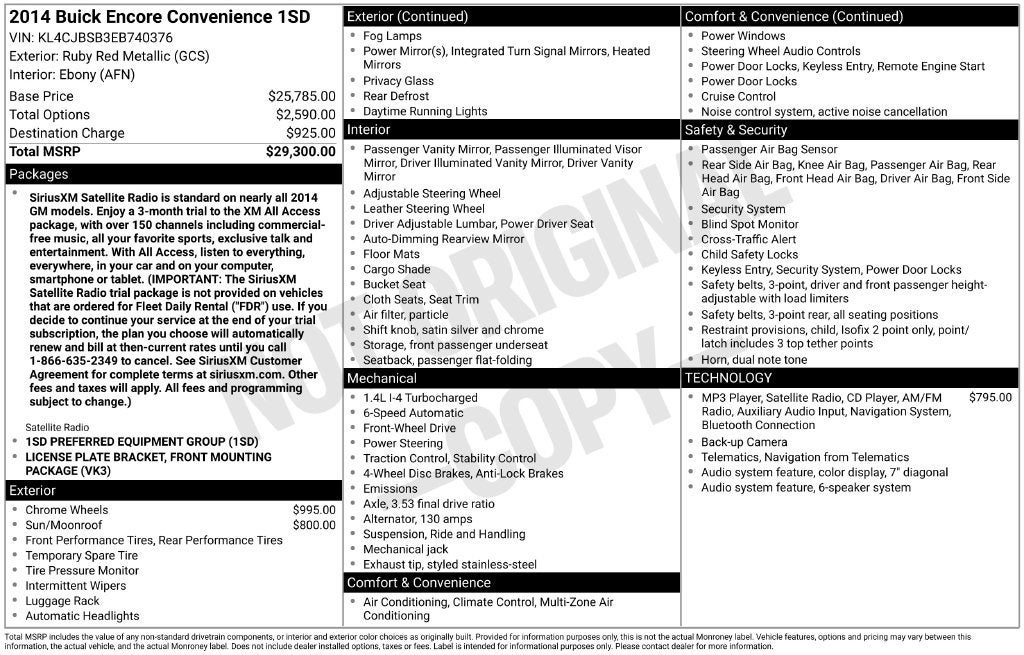 2014 Buick Encore Convenience