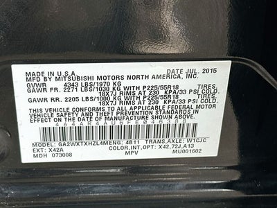 2015 Mitsubishi Outlander Sport SE