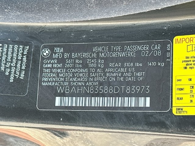2008 BMW 7 Series 750Li