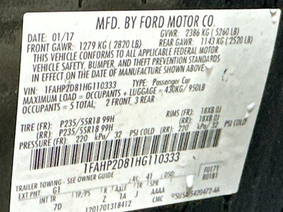 2017 Ford Taurus SE W/ BACKUP CAM