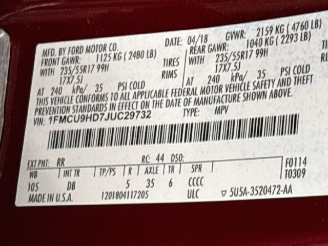 2018 Ford Escape SEL 4WD!