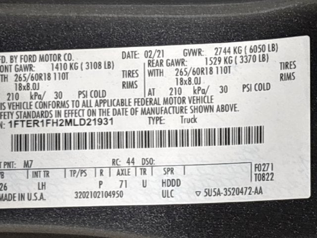 2021 Ford Ranger XLT W/ TECH PKG