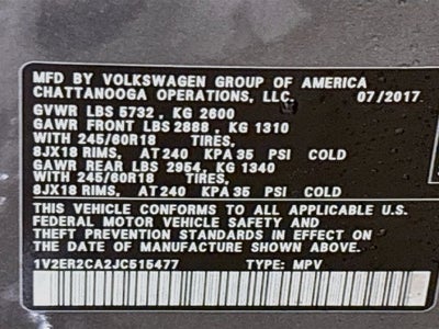 2018 Volkswagen Atlas SEL W/ HEATED SEATS