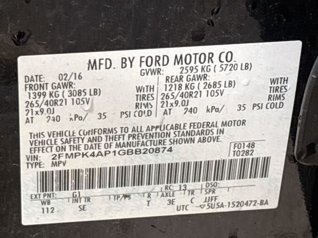2016 Ford Edge Sport W/ REMOTE START