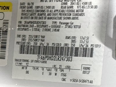 2020 Ford Fusion SE ONE OWNER!