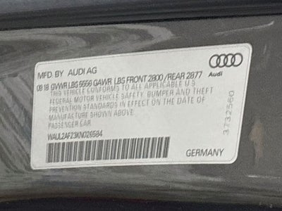 2019 Audi A6 3.0T Premium Plus W/ SUNROOF