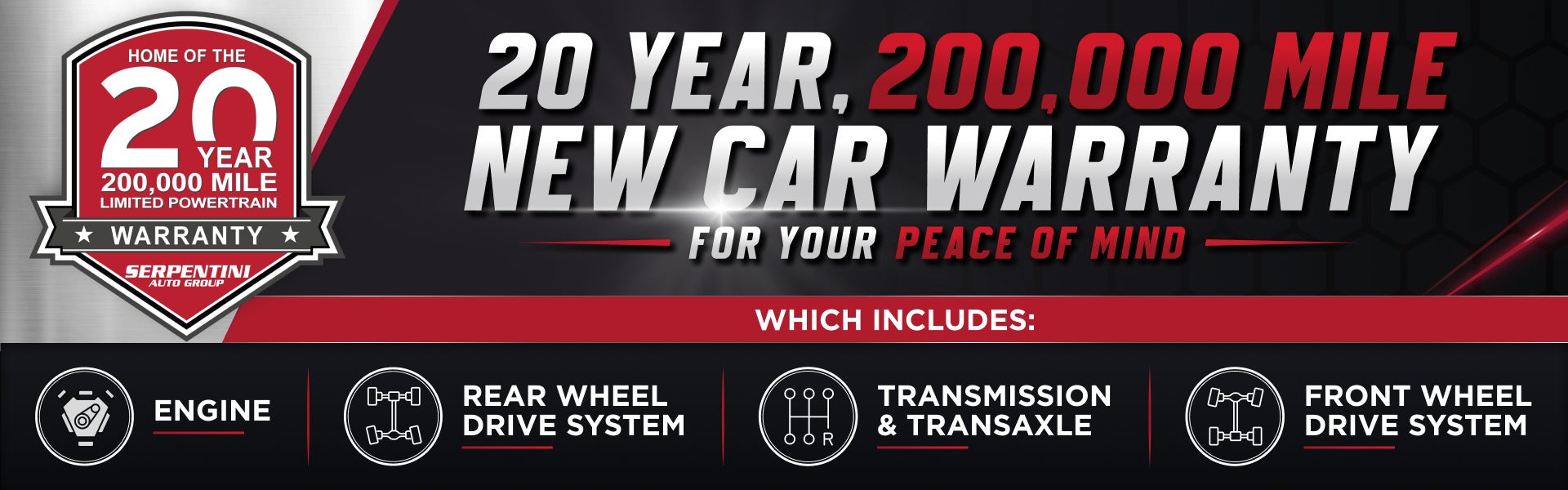 20 Year, 200,000 Mile New Car Warranty at Serpentini Auto Group in Middleburg Heights